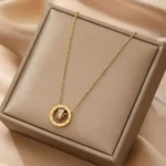 Roman Circle Stainless Steel Necklace - Image 3