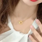 Roman Circle Stainless Steel Necklace - Image 6