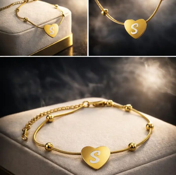 Elegant gold bracelet with heart - Image 4