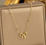 Knot Shape Ball Chain Necklace - Image 2