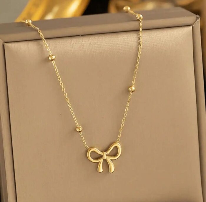 Knot Shape Ball Chain Necklace - Image 2