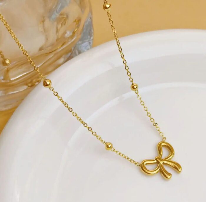 Knot Shape Ball Chain Necklace - Image 6