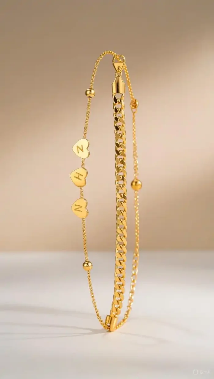 Three Heart Gold Bracelet - Image 2