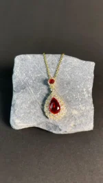 Elegant Red Zircon Pendant - Image 2