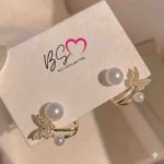 Butterfly Pearl Korean Earrings