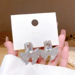 Sparkling Zircon Korean Earrings - Image 3