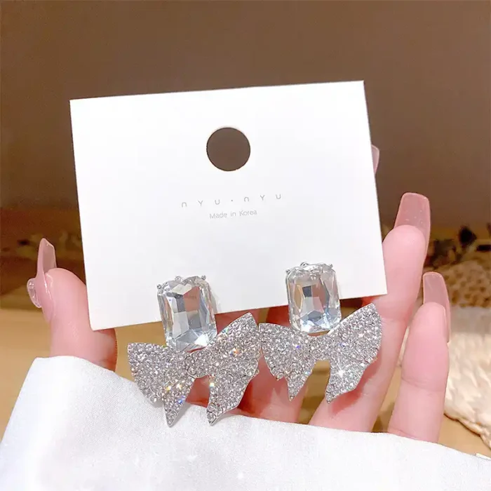Sparkling Zircon Korean Earrings - Image 3