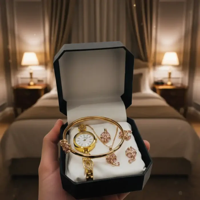 Ladies Watch With Jewelry & Bangle - Image 1